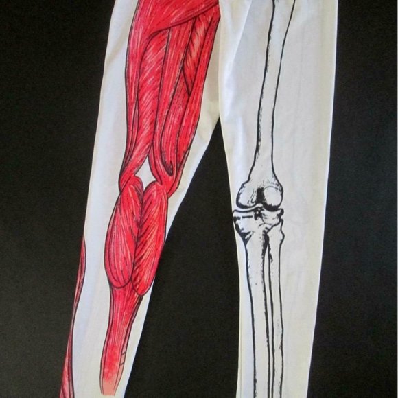 Vintage Inside Out Bodywear Leggings Bones Muscles Anatomy Image 1977 - Picture 4 of 8